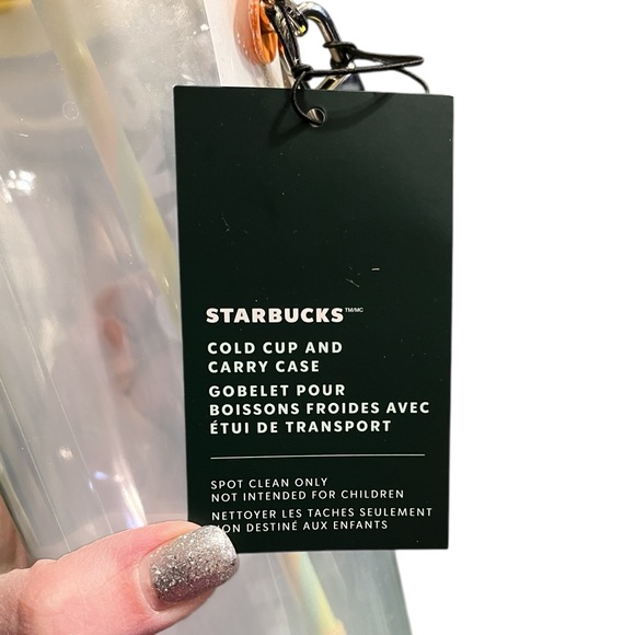 Starbucks Clear Tumbler with Vibrant Yellow Strap Carry Case - Picture 5 of 6